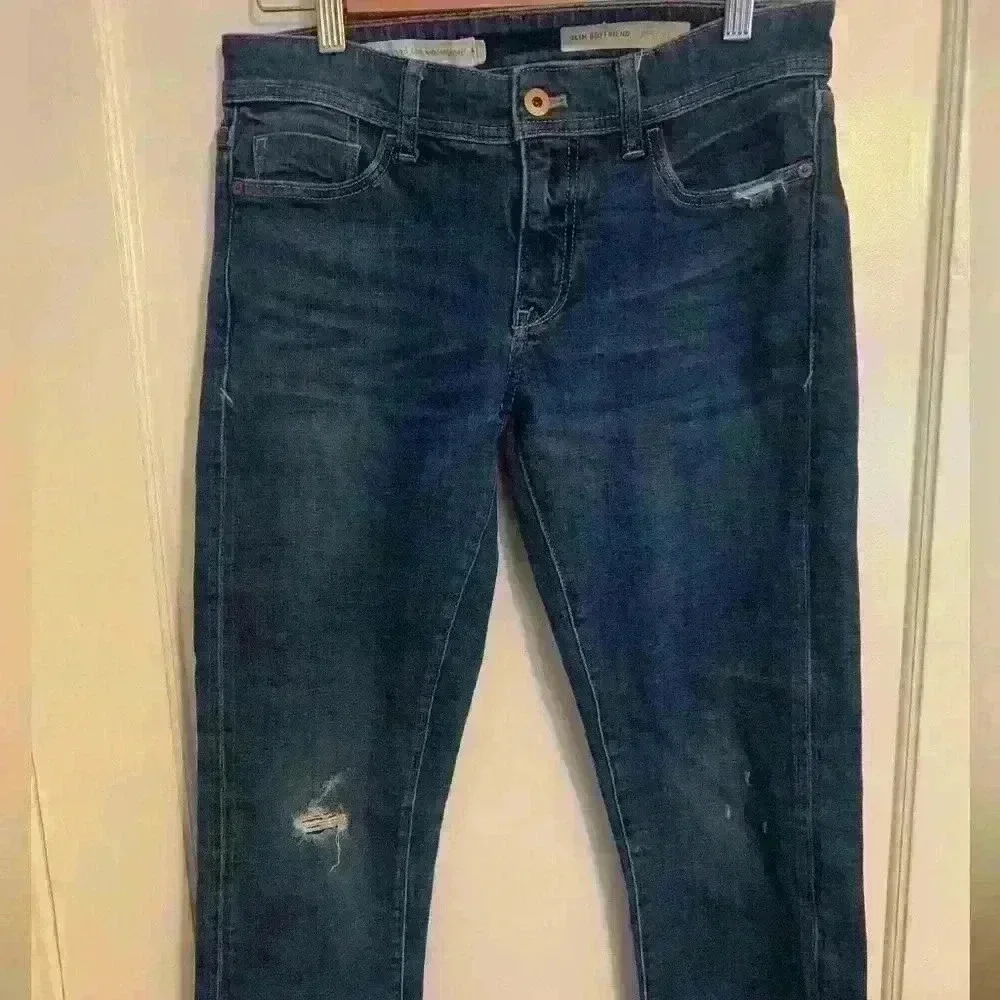 Pilcro and the Letterpress Distressed Slim Boyfriend Jeans, Womens Size 25